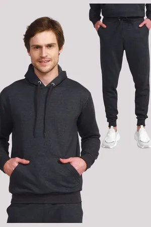 Benellys Conjunto Blusa e Calça Moletom Liso Masculino Chumbo