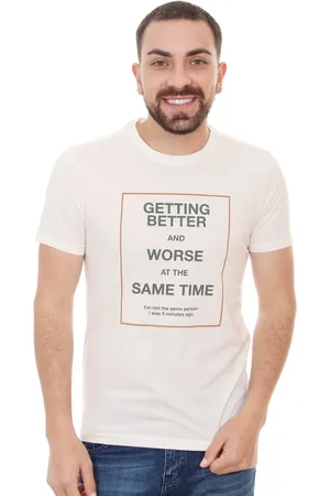 Sergio K. Camiseta Masculina Better And Worse Off-White