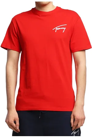 Tommy Hilfiger Camiseta Masculina Embroidered Signature Vermelha