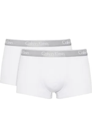 Calvin Klein Cueca Low Rise Trunk Print Branca Pack 2UN