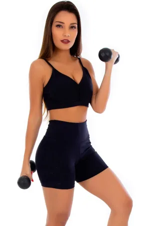 Gabi Short Fitness Moda Academia Curto Cintura Alta Bermuda Cós Alto Liso