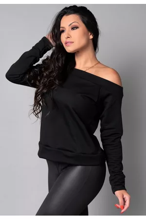 Mvb Modas Blusa Manga Longa Ombro a Ombro