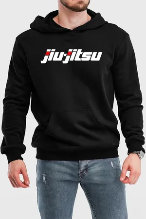 Benellys Blusa de Frio Moletom Flanelado Jiu Jitsu Com Capuz