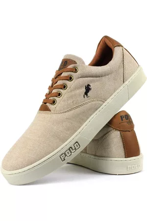 Sapatofran Tênis Masculino Sapatênis Polo White Casual Confortável Bege