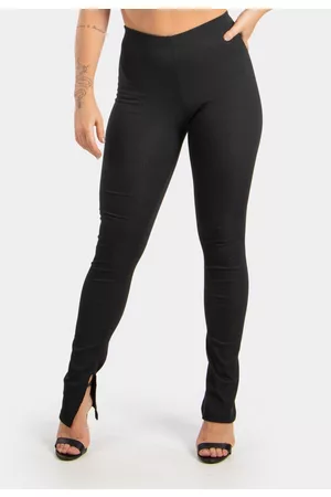 Diluxo Calça Legging Cintura Alta Ribana Preta