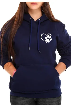 Benellys Blusa de Frio Moletom Flanelado Amor de Patas Canguru Marinho