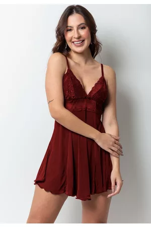 Gabi Camisola Curta Renda Decote Sensual Sem Bojo Pijama Sexy