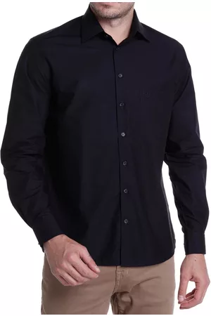 Dudalina Camisa Masculina Comfort Tricoline Lisa Preta