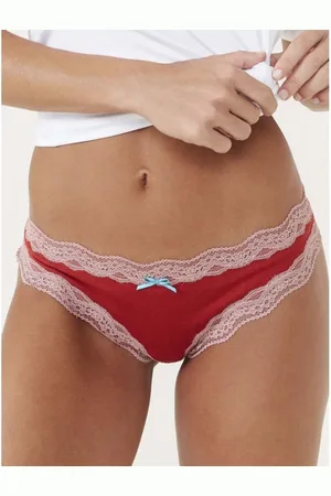 LOUNGERIE Calcinha Fio Dental Algodão Renda Pop Colors