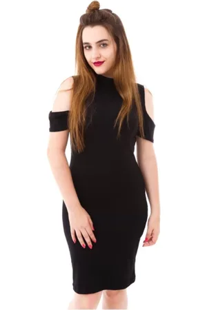 Moda Vício Vestido Gola Alta Manga Caída