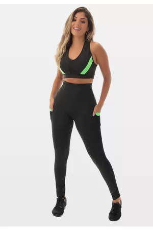 FRISTYLE Conjunto Fitness Legging Com Bolso E Top Academia