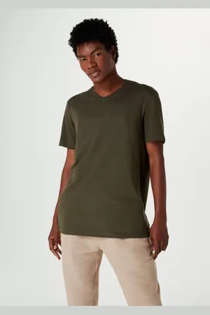 Hering Camiseta Básica Manga Curta Com Decote V World Verde Militar