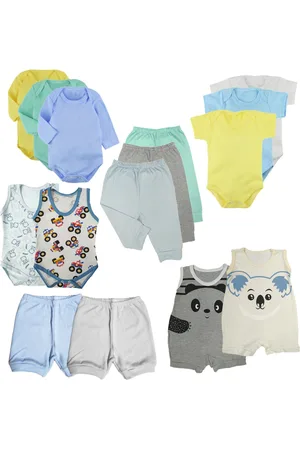 Koala Baby Infantil - Kit Enxoval 15 Peças Body Mijão Macacão e Shorts Promo