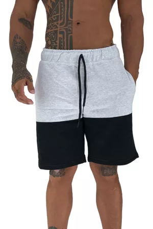 Alto Conceito Bermuda Moletom MXD Conceito Academia Musculação Alvejado e Preto