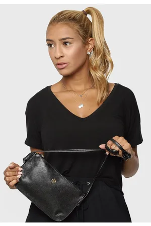Mariart Bolsa Transversal Couro 201MRT Preta