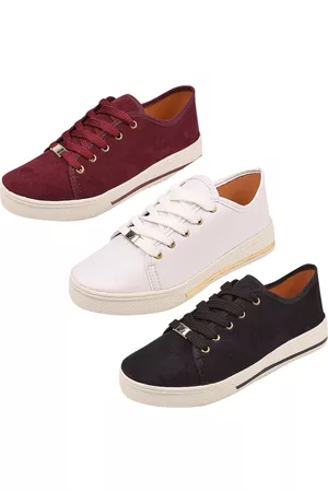 Tati Ana calçados Kit 3 Tênis Feminino Casual Tati Ana Plataforma