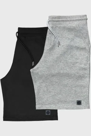 Benellys Kit 2 Bermudas Masculinas Moletinho Shorts Moletom Cinza Claro