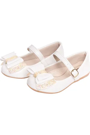 B2A kids Infantil - Sapatilha Bailarina Menina B2A Branca com laço estilo