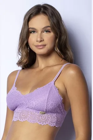 Gabi Top Cropped Renda Alcinha Sutiã sem Bojo Feminino Lavanda