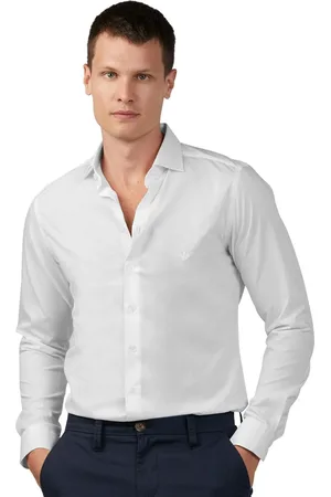 Dudalina Camisa Masculina Milano Tricoline Lisa Stretch Branca