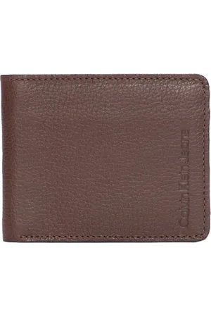 Calvin Klein Carteira Masculina Vertical Logo Relief Café