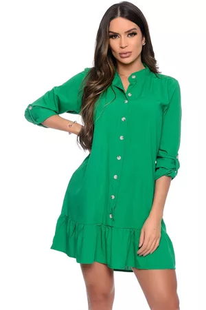 BBonnie Vestido Chemise Botões Manga Longa B’Bonnie Rebeca Bandeira