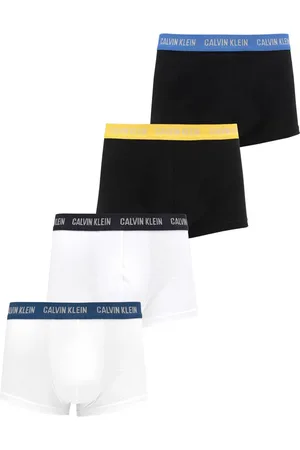 Calvin Klein Cueca Low Rise Trunk Classic Colors Preta e Branca Pack 4 UN