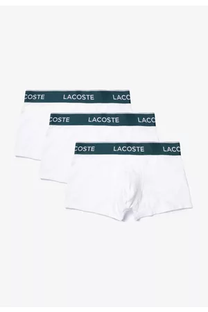 Lacoste Pack de três boxers masculinas em algodão com stretch e cós assinado