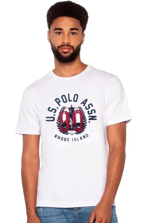 U.S. Polo Assn. Camiseta U.S. Polo Assn Masculina Meia Malha Rhode Island Branca