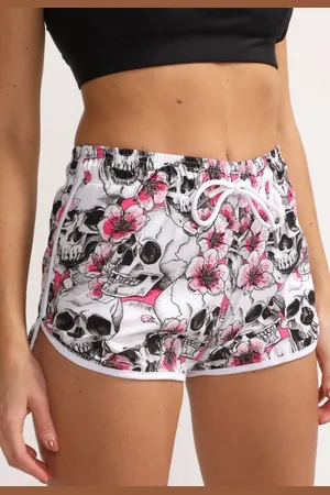 Benellys Shorts Feminino Praia Caveira Tropical Short