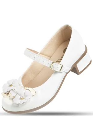 Pepite Moda Infantil Infantil - Sapatilha Feminina Salto Saltinho Conforto Branca Pepite
