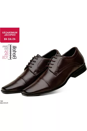 Bertelli Sapato Social Casual Masculino Premium Tamanho Especial Grande Confortável