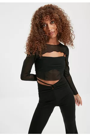 Trendyol Blusa Trendyol Recorte Preta