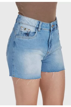 HNO Jeans Shorts Jeans Curto Barra Desfiada