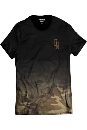 Di Nuevo Camiseta Camuflada Marrom Street Wear DN Degradê