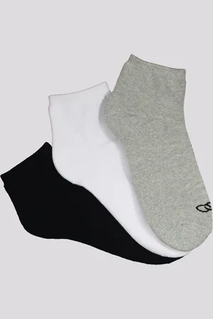 OLYMPIKUS Kit Meia Tripack Cano Curto Branca, Cinza e Preta