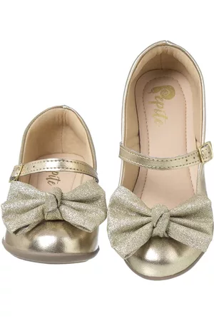 Pepite Moda Infantil Infantil - Sapatilha Feminina Dourada Glitter Moda Pepite