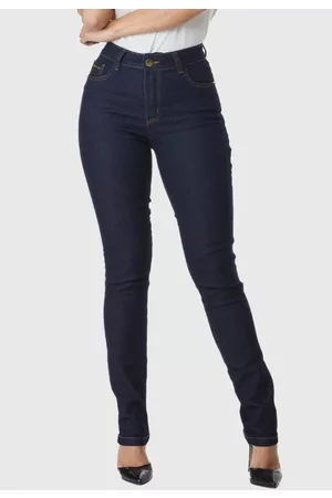 calça jeans super skinny pull up cintura média azul escuro - C&A