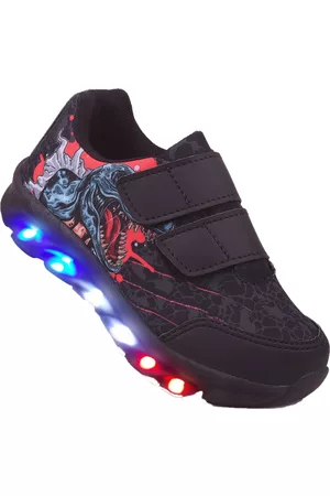 Venza Infantil - Tenis Masculino de Led Dinossauro Calce Facil Original