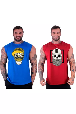 Alto Conceito Kit 2 Regatas Machão Longline Masculina Premium Caveira