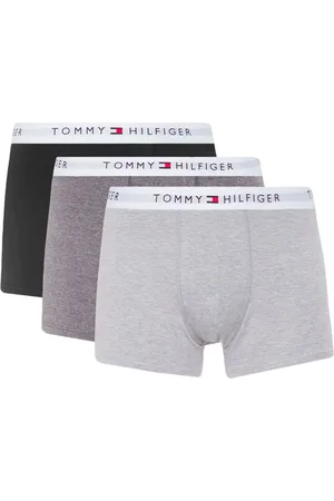 Tommy Hilfiger Cueca Cotton Stretch Trunk Preta Cinza Grafite Pack 3UN