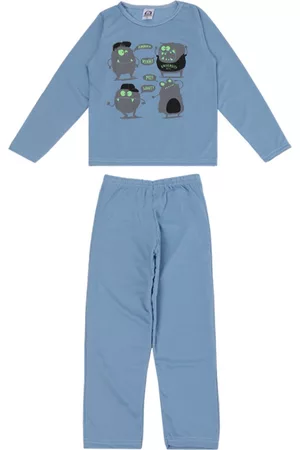 CFAstore Peças de Roupas Pijama Monstro /Juvenil Masculino Camisas Manga Longa Brilha no Escuro