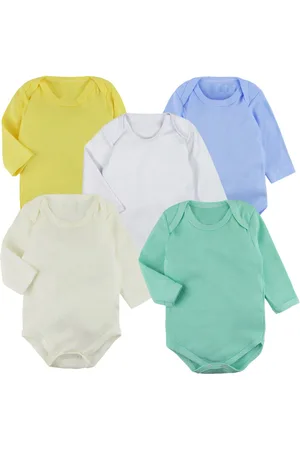 Koala Baby Infantil - Kit 5 Peças Body Liso Manga Longa