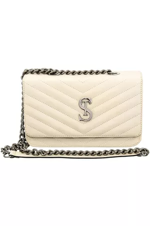 Selten Bolsa Clutch Pequena de lado Matelassê Creme