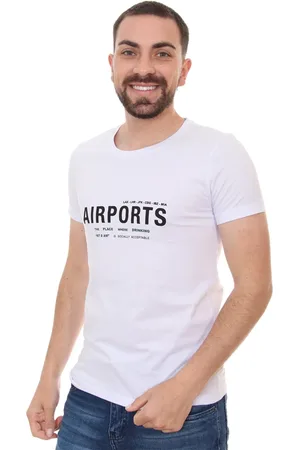 Sergio K. Camiseta Masculina Airports Branca