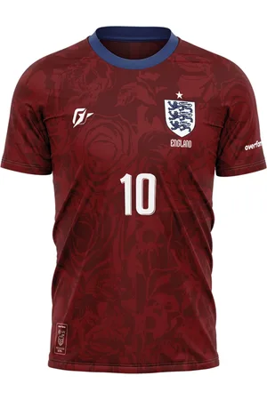Over Fame Camiseta Filtro UV Inglaterra Copa Torcedor Retrô Away