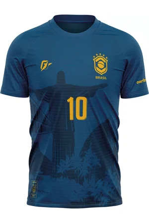 Over Fame Camiseta Filtro UV Brasil Canarinho Cristo Redentor