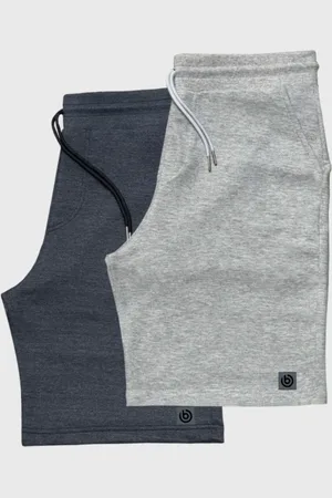 Benellys Kit 2 Bermudas Masculinas Moletinho Shorts Moletom Chumbo Claro