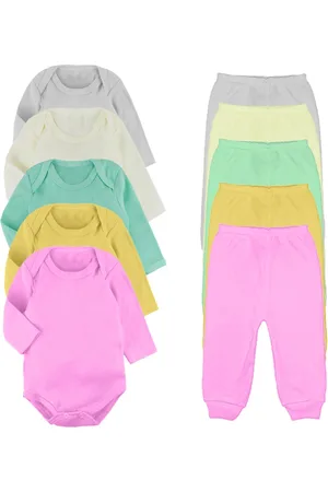 Koala Baby Infantil - Kit 10 Pçs Body Manga Longa e Mijão Algodão