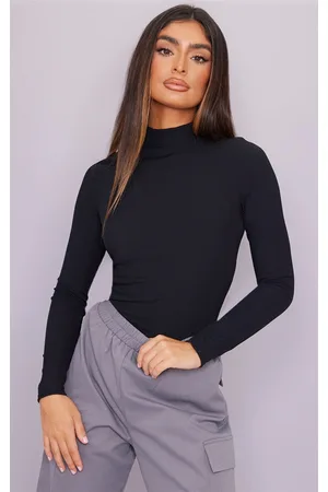 Rioutlet Blusa Manga Longa E Gola Ribana Preta